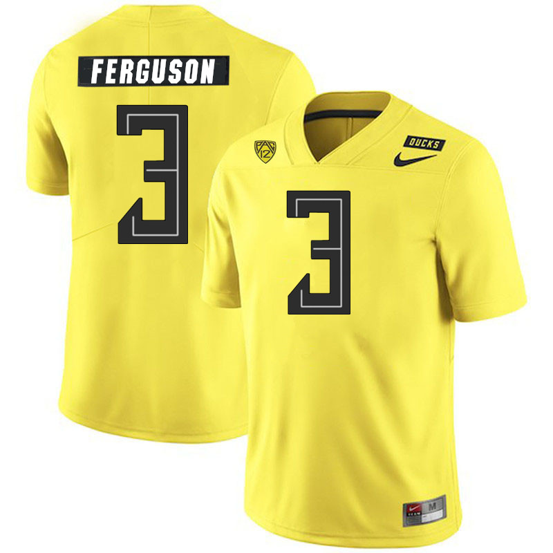 Men #3 Terrance Ferguson Oregon Ducks College Football Jerseys Stitched Sale-Yellow